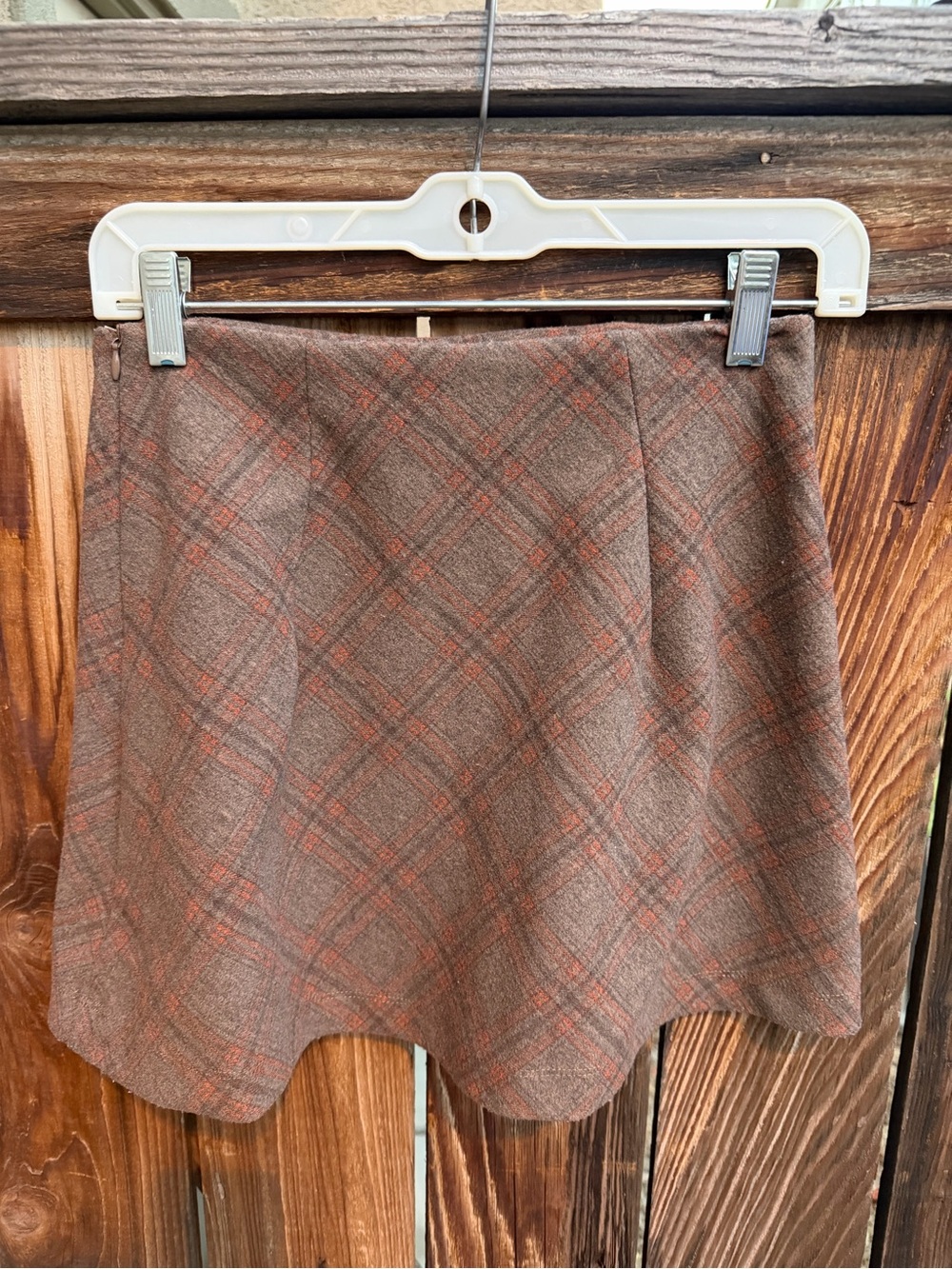 Fall brown plaid mini skirt Princess Polly size: 2